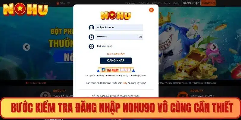 Quy trình thực hiện đăng nhập Nohu90 siêu đơn giản